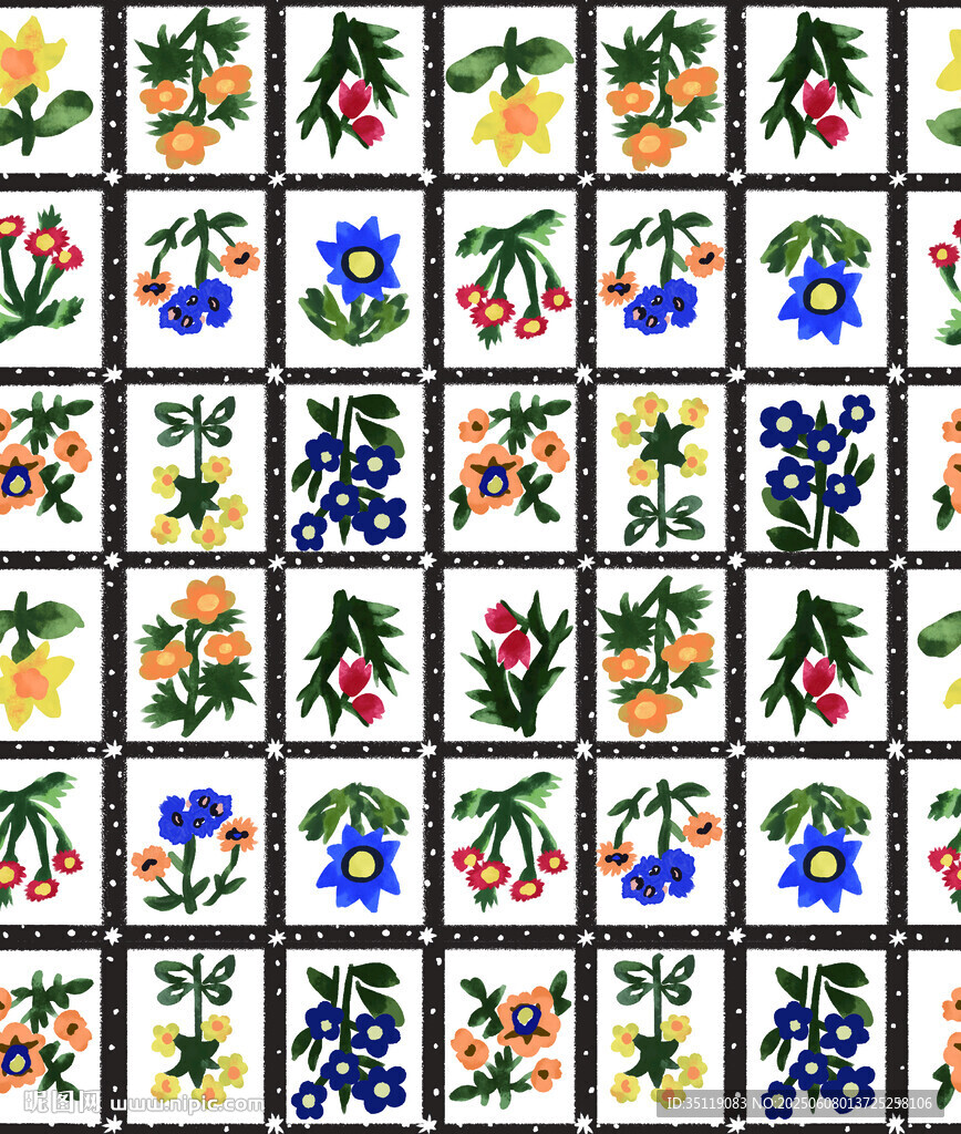 花卉图案拼贴画