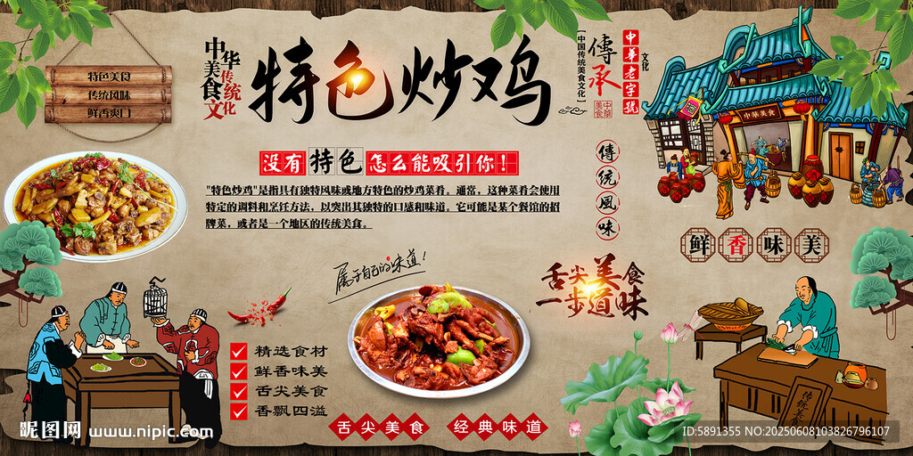 炒鸡背景墙