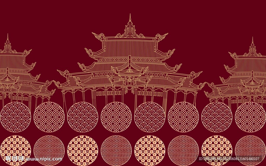 中式古建筑与传统图案