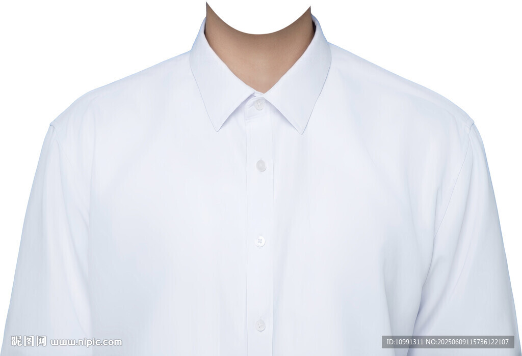 男士白色衬衫证件照衣服素材