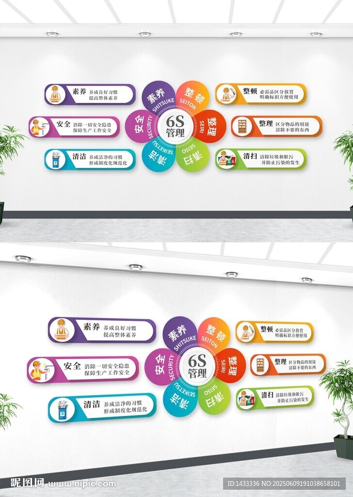 简洁6S管理文化墙