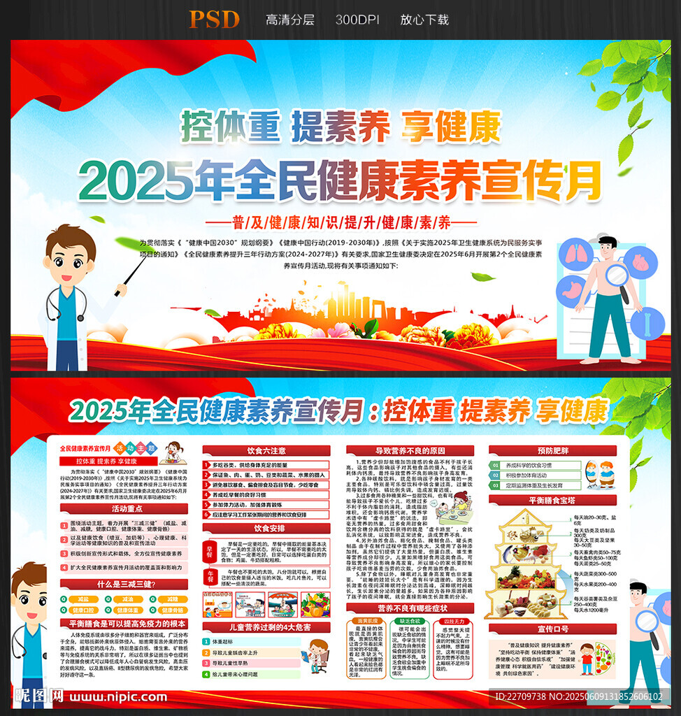 2025全民健康素养宣传月展板