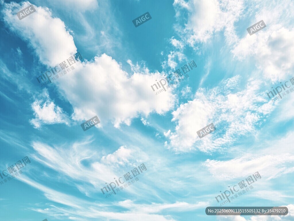 蓝天白云 清新自然风景