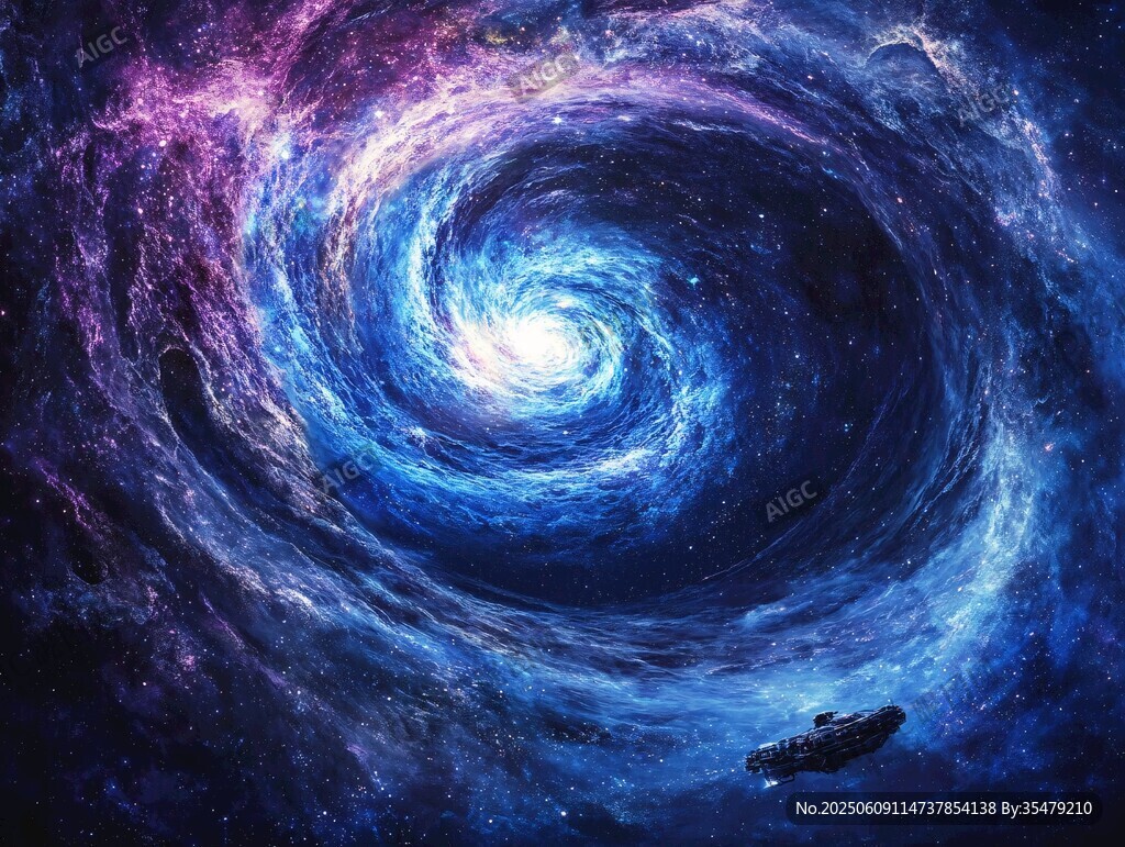 梦幻宇宙漩涡中的神秘飞船