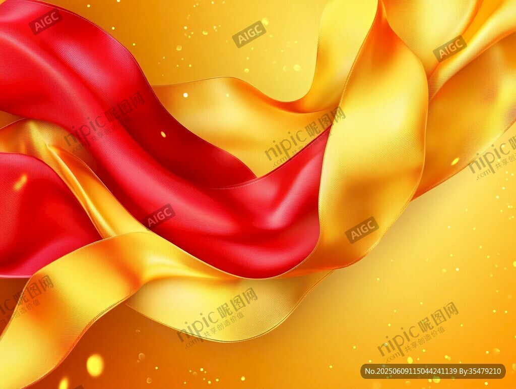 红金飘带 绚丽动感背景