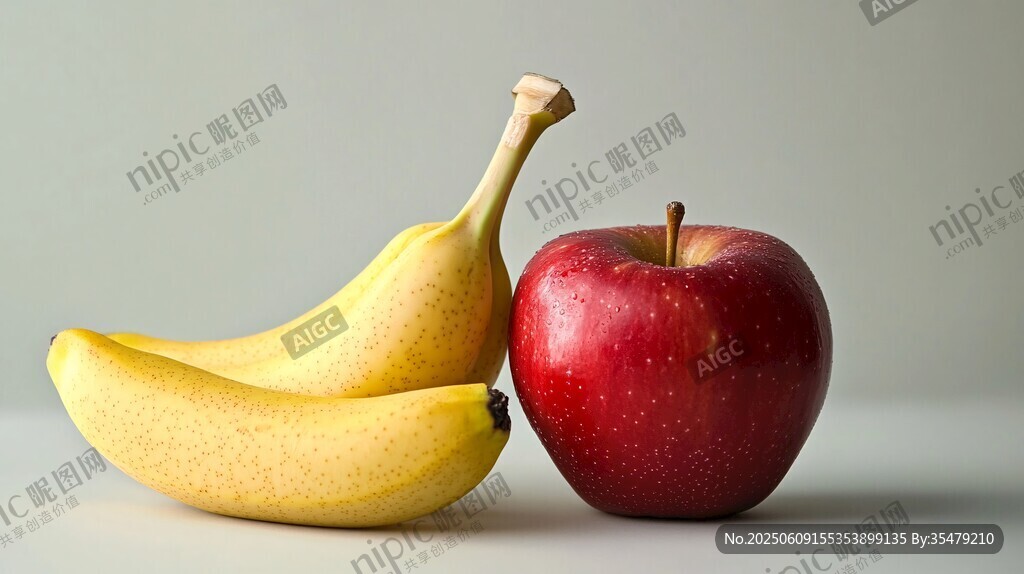 红苹果与黄香蕉的组合