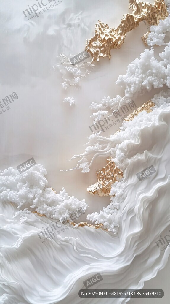 梦幻白金色纹理艺术画面