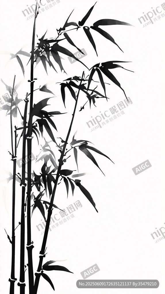 水墨风竹影