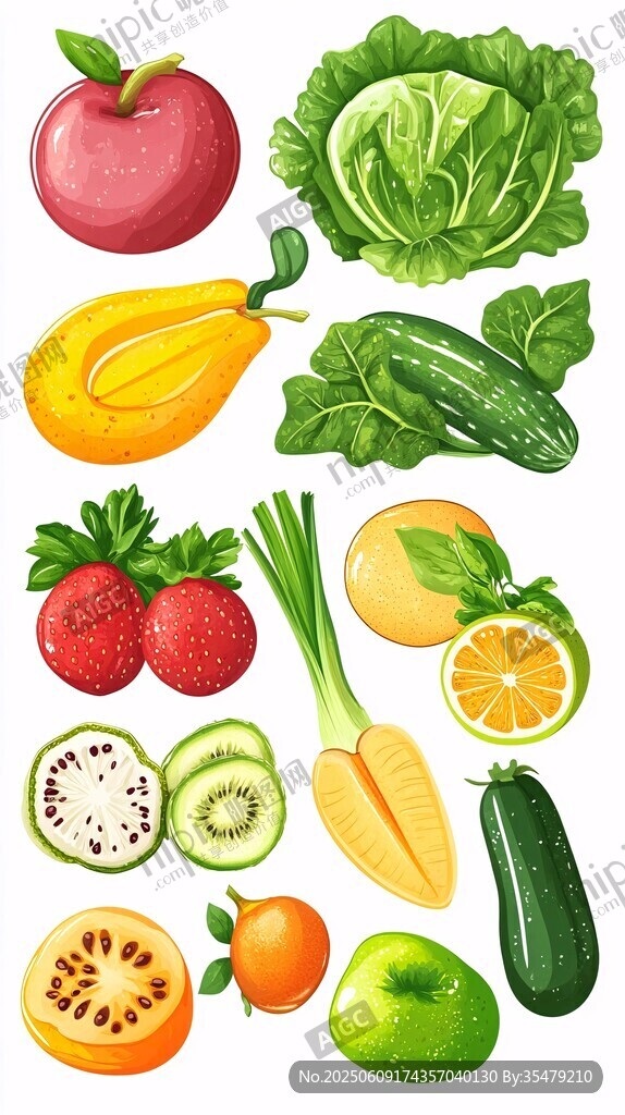 多彩新鲜果蔬集合