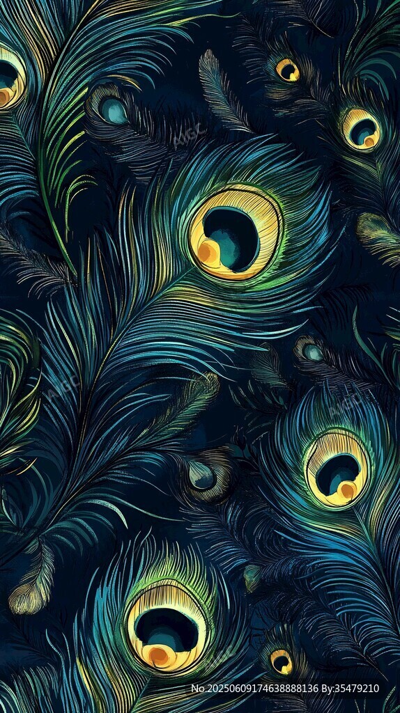 孔雀羽毛精美图案纹理