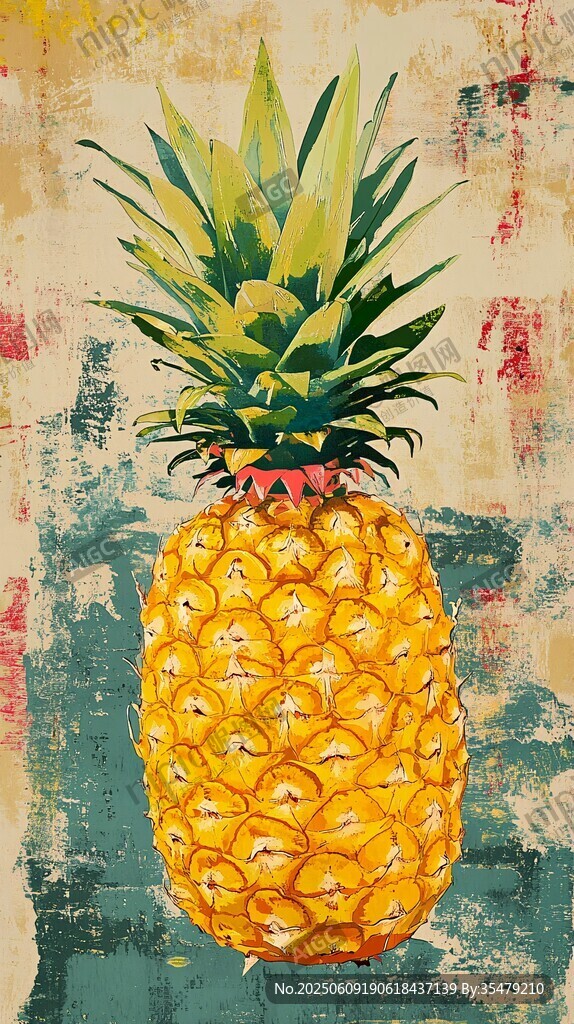 复古风菠萝插画