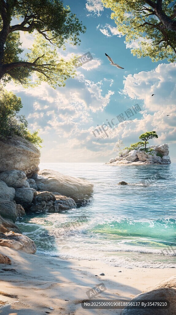 海边美景 阳光沙滩与碧海