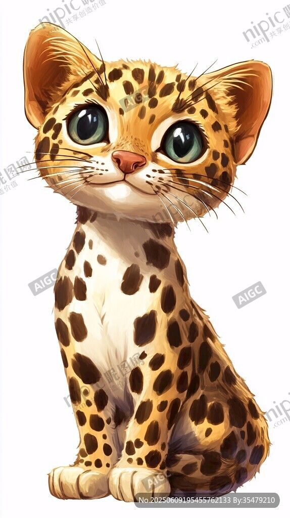 可爱小豹猫插画形象