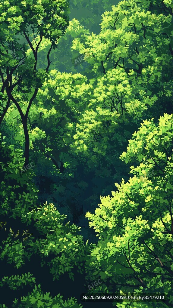翠绿森林 自然绿意盎然