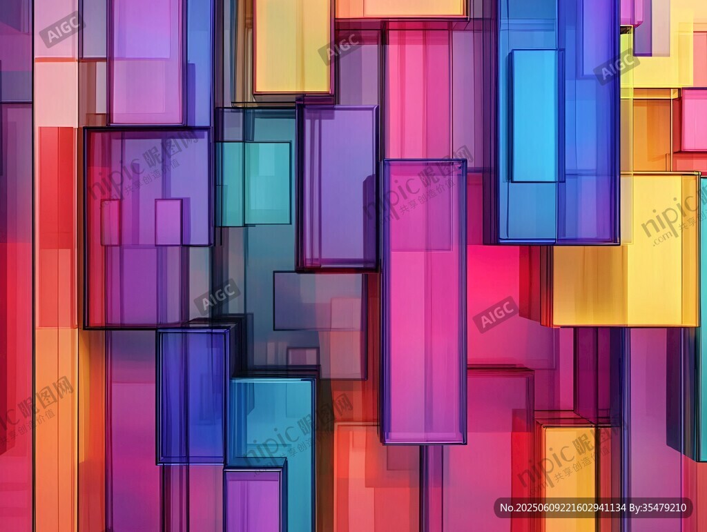 多彩立体方块抽象背景图