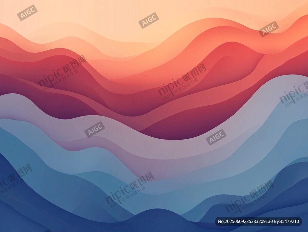 渐变波浪背景图