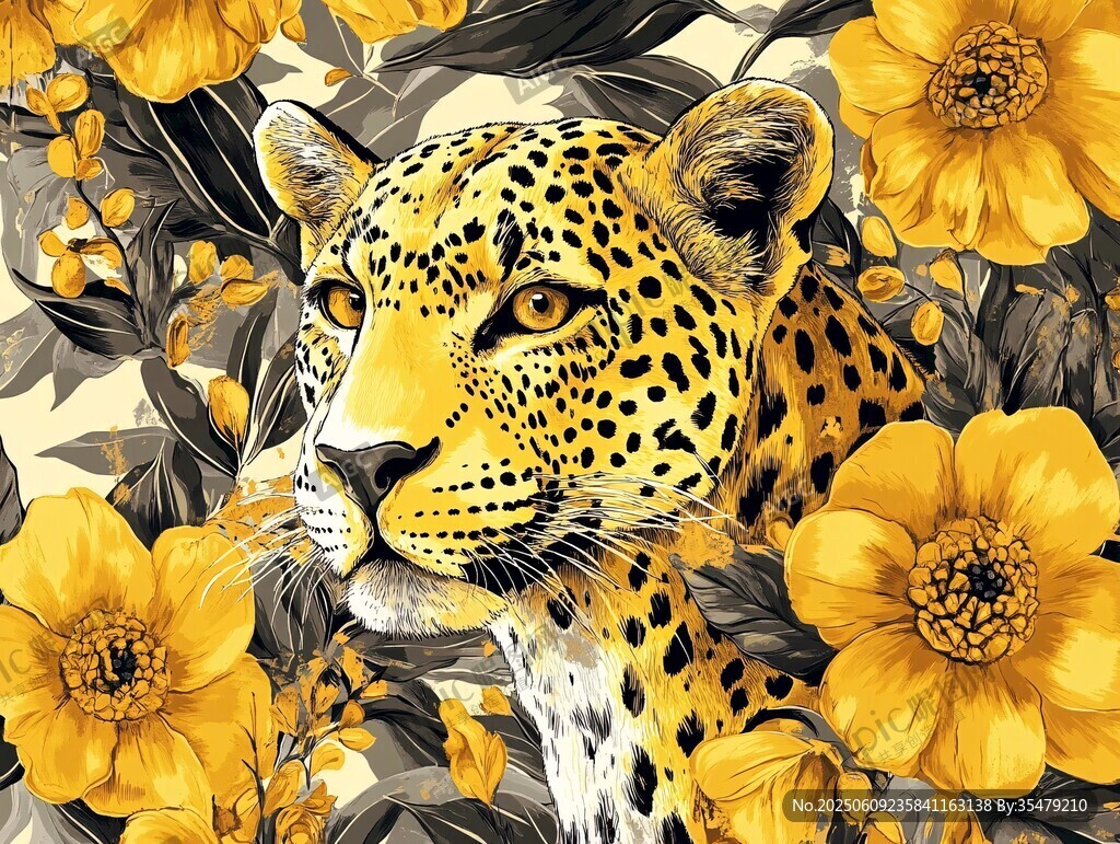 豹行繁花间