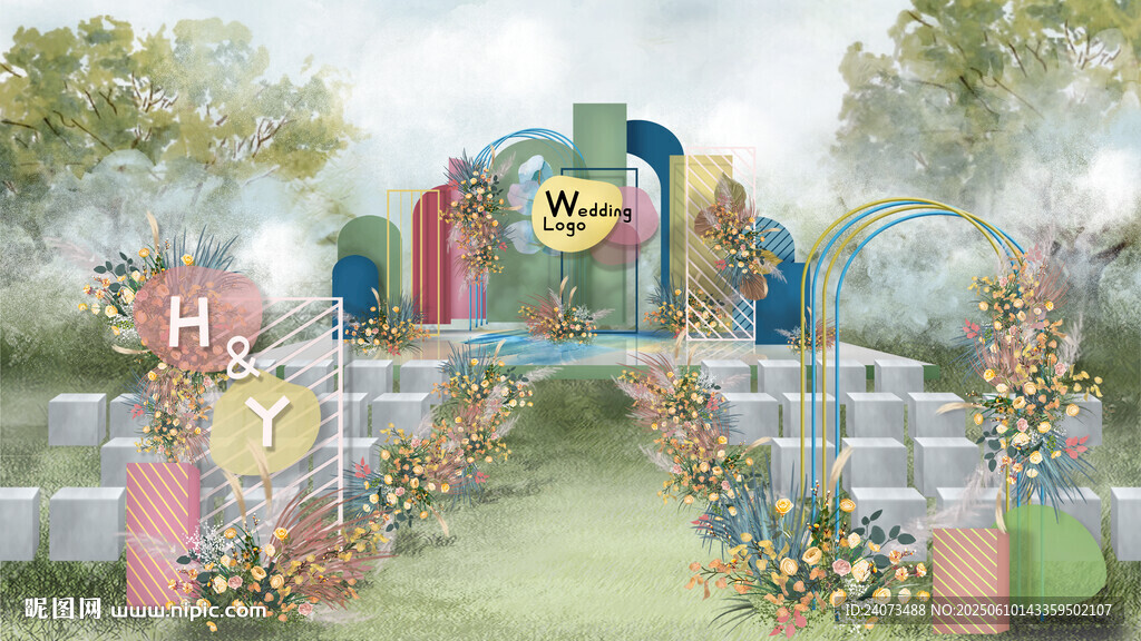 梦幻户外婚礼场景布置