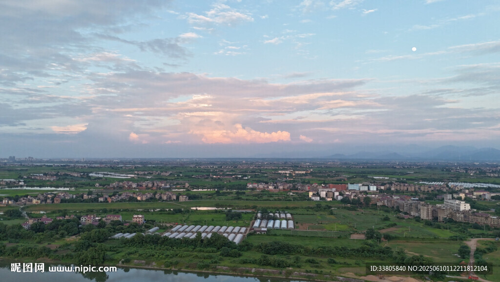 城市黄昏天际线景观