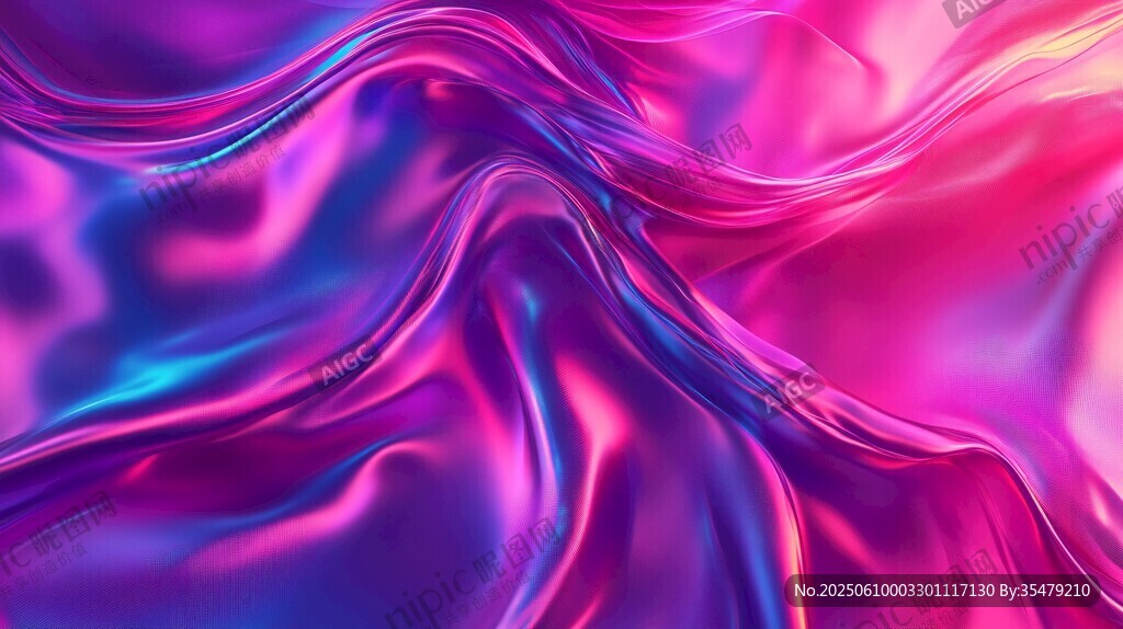 梦幻渐变流动彩色丝绸纹理