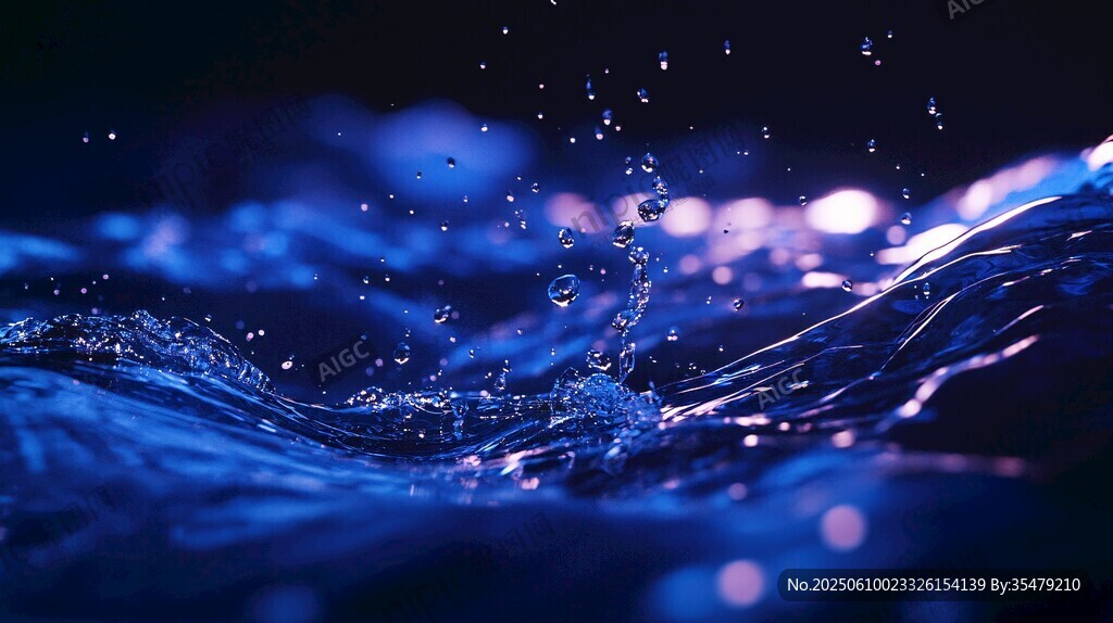 梦幻蓝色水花动态瞬间