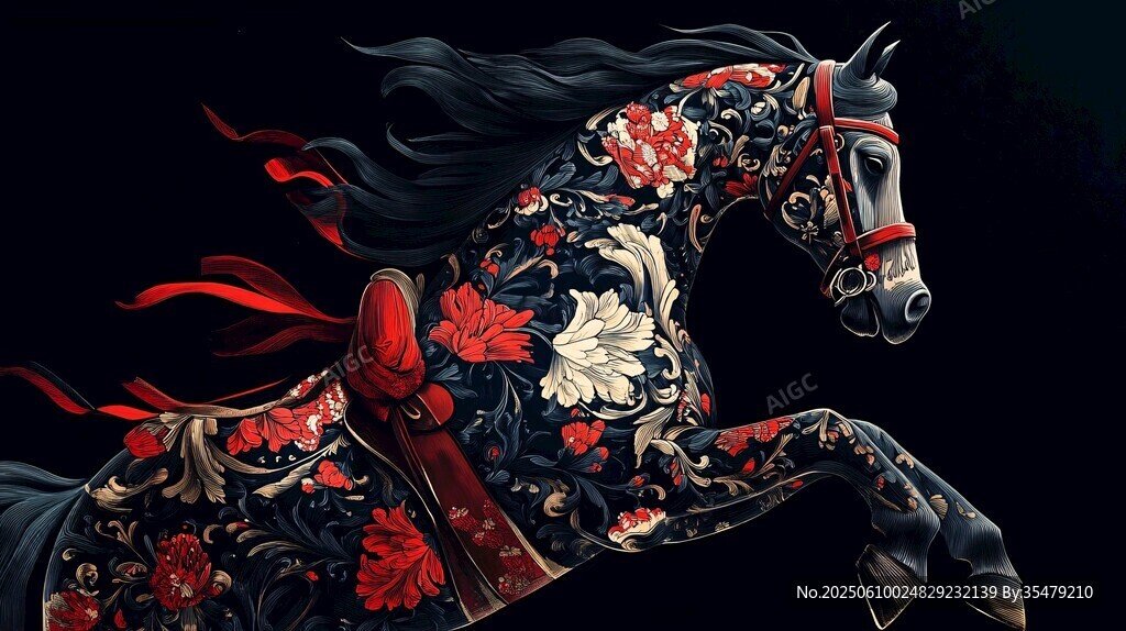 繁花骏马 灵动绚丽的艺术之作