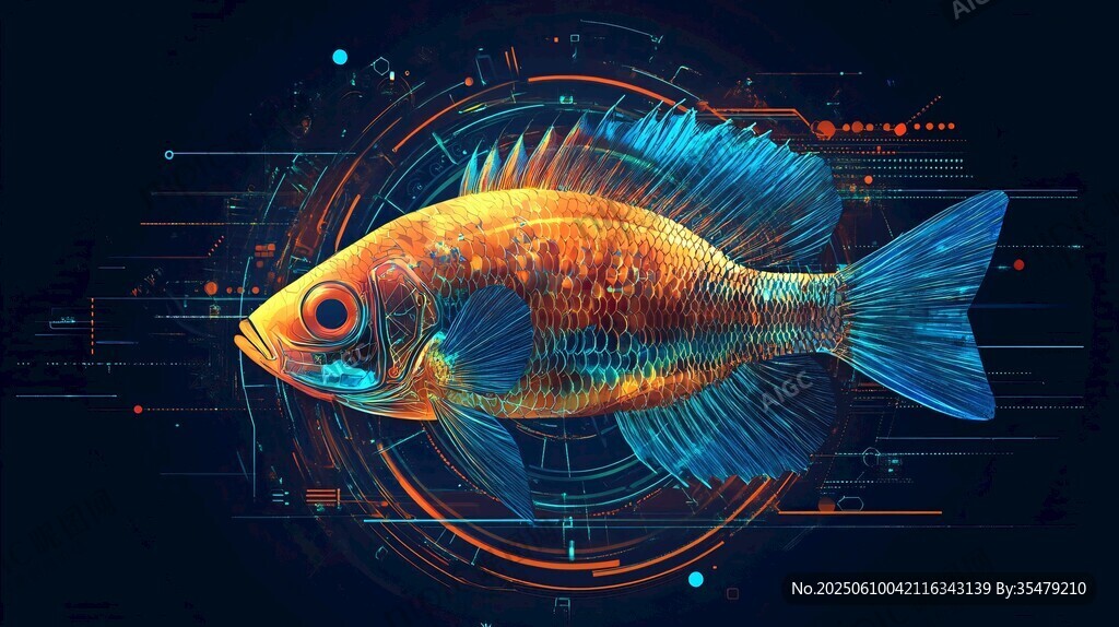 科技风梦幻绚丽观赏鱼