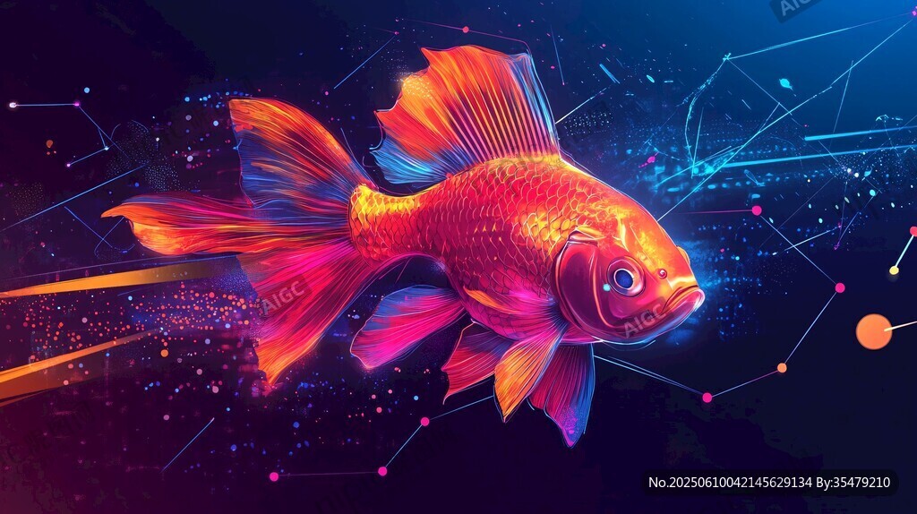 梦幻炫彩金鱼遨游科技空间