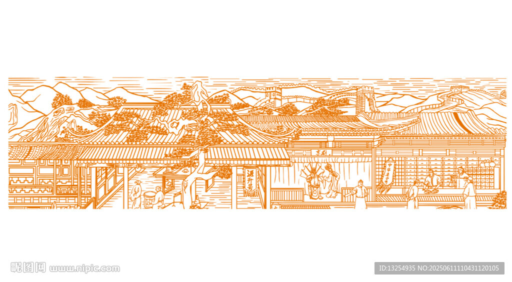 集市 白酒插画