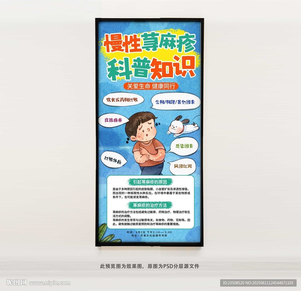荨麻疹科普知识海报