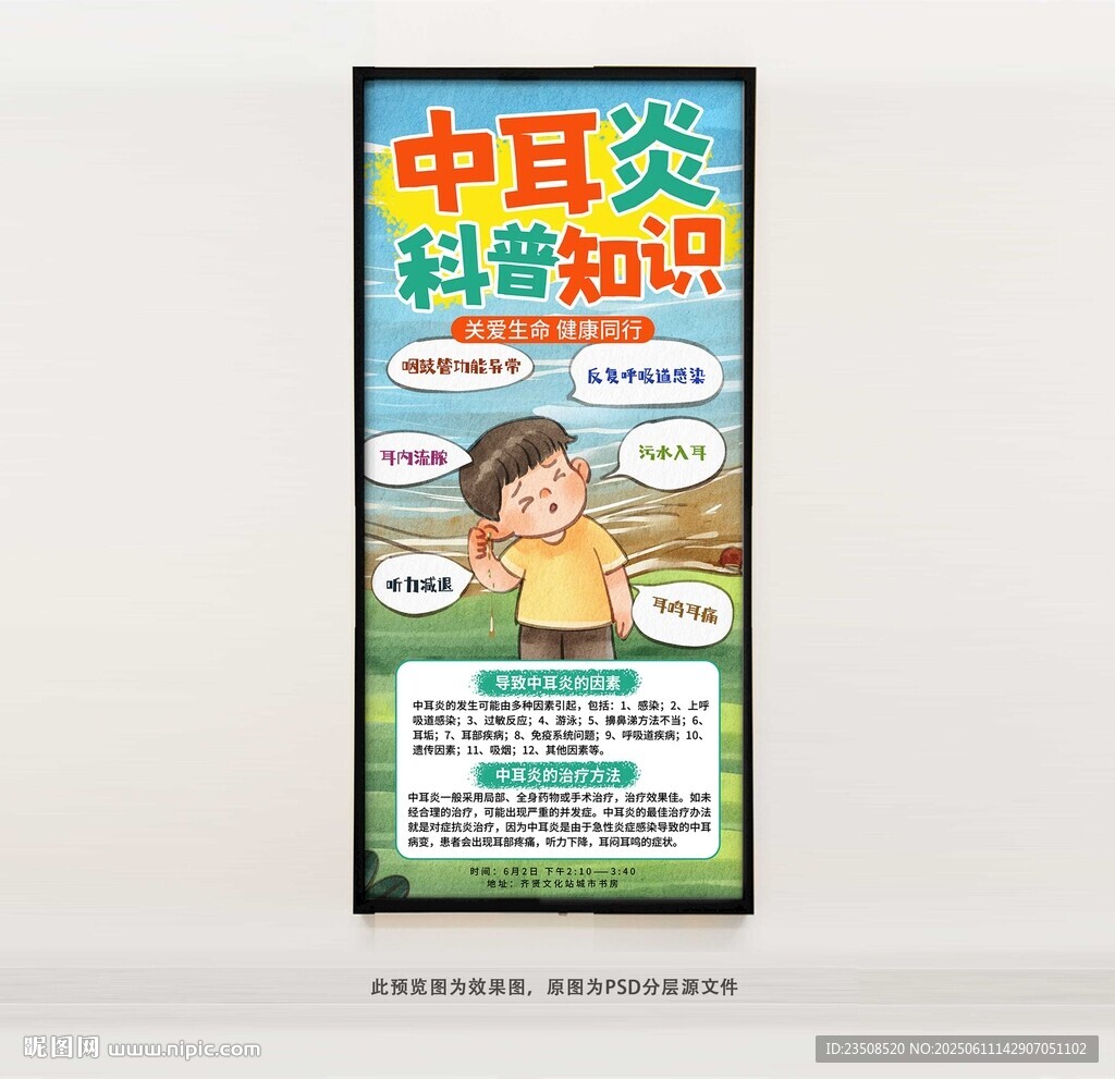中耳炎科普知识海报