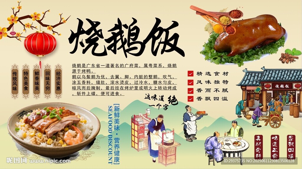烧鹅饭背景墙