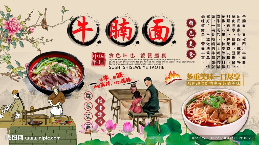 牛腩面背景墙