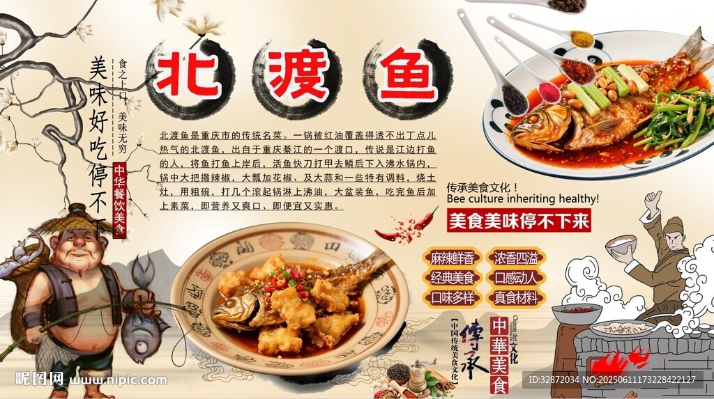 北渡鱼背景墙