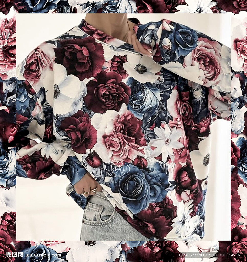 花卉图案时尚上衣