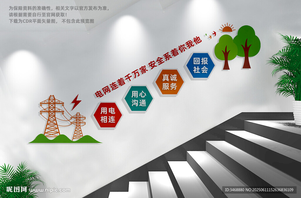 电力公司楼梯文化墙