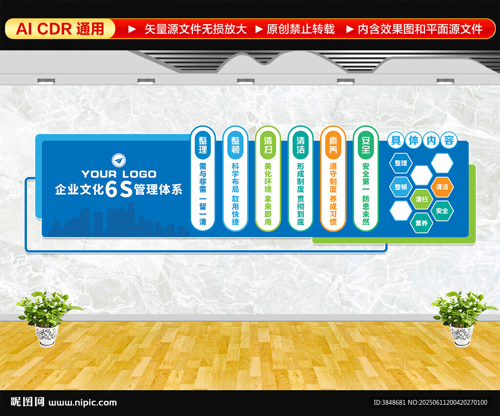 6S管理体系文化墙
