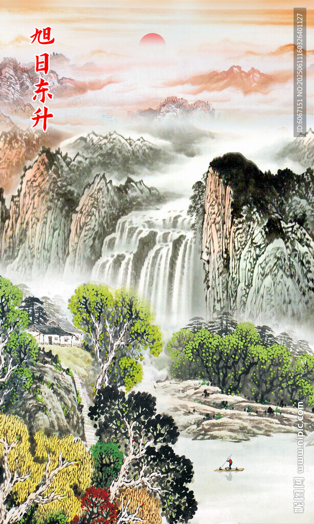竖幅山水画