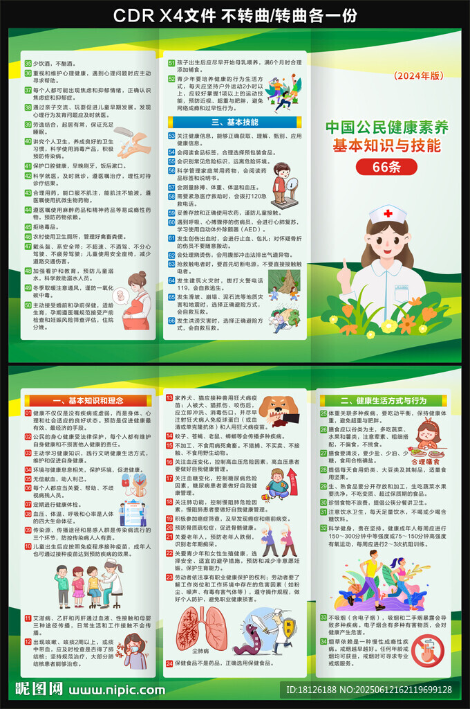 中国公民健康素养66条三折页