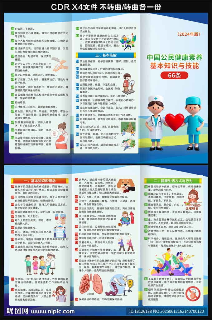 中国公民健康素养66条三折页