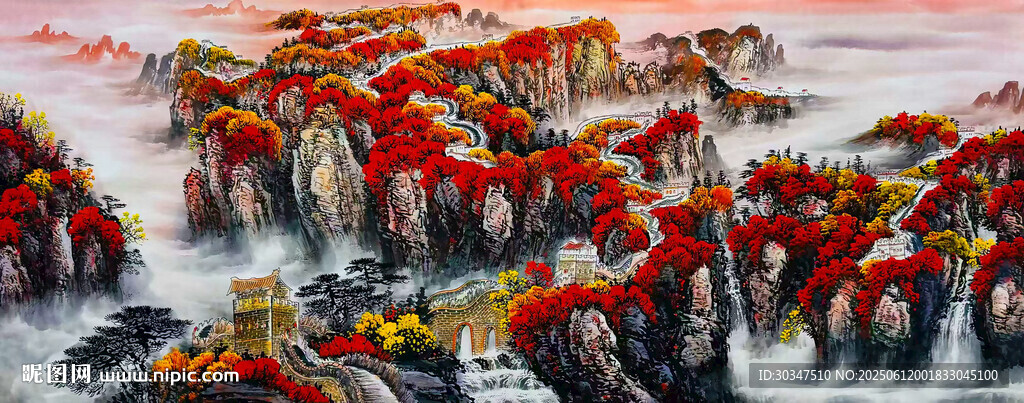 长城山水画