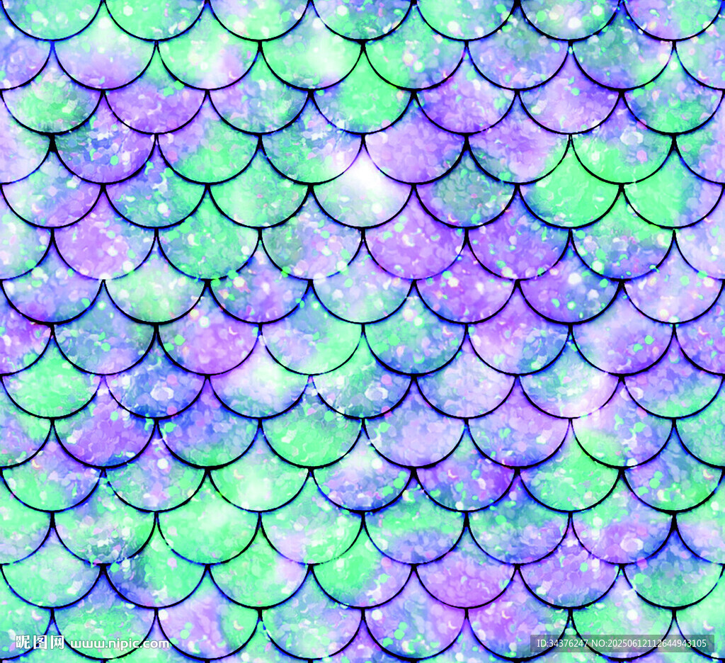 梦幻渐变鱼鳞图案纹理