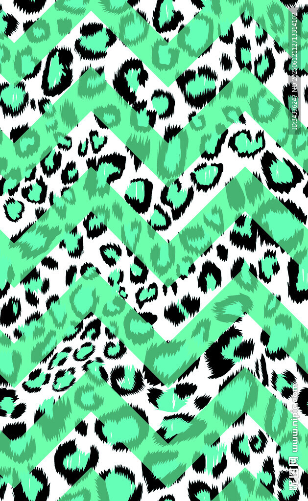 绿色豹纹图案纹理背景