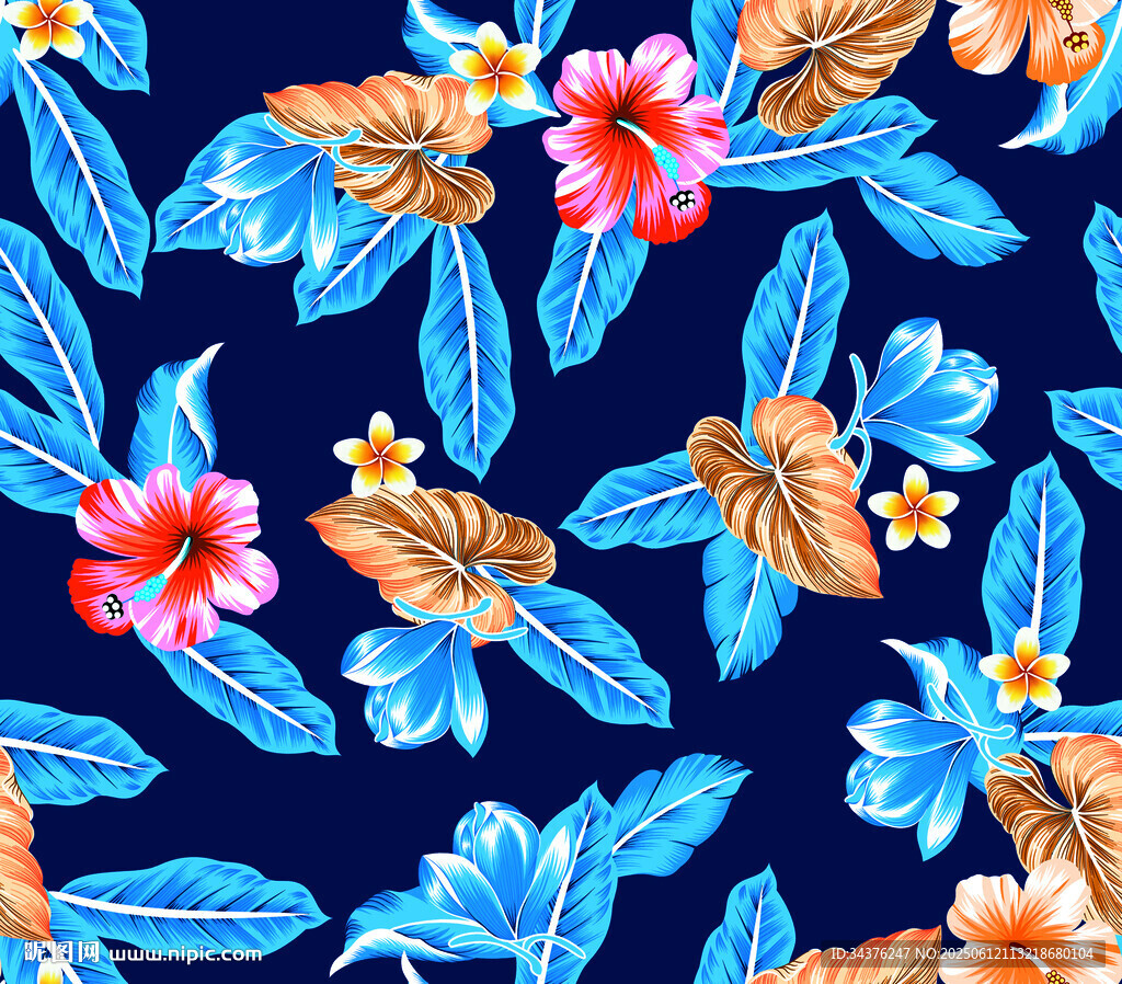 热带花卉图案