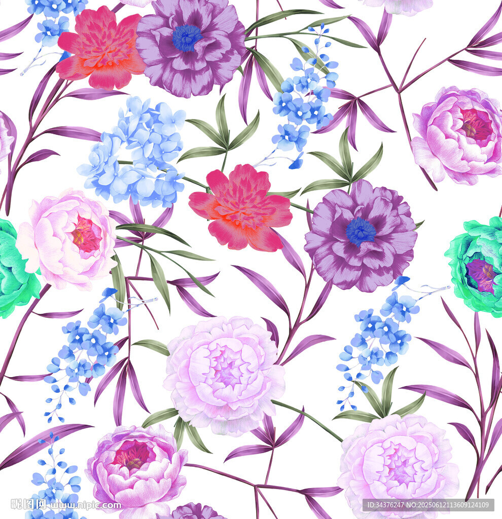 多彩花卉图案背景