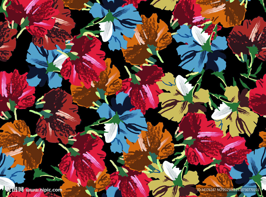 多彩花卉图案背景