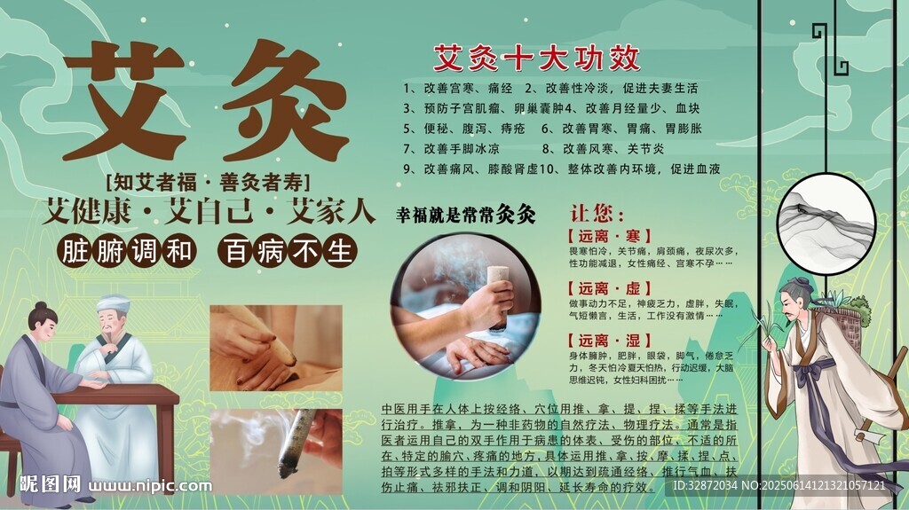 艾灸背景墙