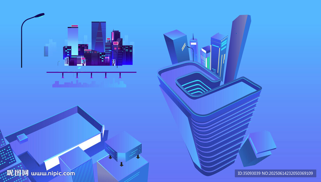 科技感城市建筑场景