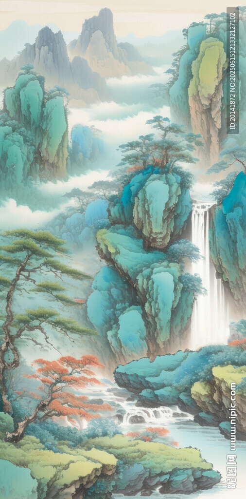 水墨山水间的诗意自然景观