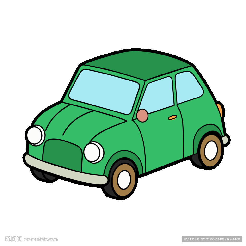 绿色卡通小汽车